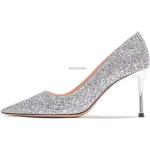 Silberne High Heels & Stiletto-Pumps mit Pailletten für Damen Größe 42 