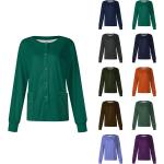 Violette Unifarbene Casual Stehkragen Damencardigans aus Polyester Größe 5 XL Große Größen für den für den Herbst 