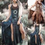 Dunkelblaue Sterne Maxi Wikinger-Kostüme aus Polyester für Damen Größe 5 XL 