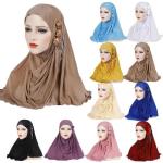 Violette Hijabs mit Quasten aus Seide für Damen Einheitsgröße 