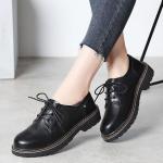 Schwarze Business Hochzeitsschuhe & Oxford Schuhe in Normalweite aus Leder für Damen Größe 43 mit Absatzhöhe bis 3cm für den für den Herbst 