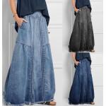 Blaue Unifarbene Casual Jeansröcke aus Denim für Damen Größe 3 XL Große Größen für den für den Sommer 