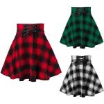 Schwarze Skater Mini High Waist Röcke & Taillenröcke aus Polyester für Damen Größe M für Partys für den für den Herbst 