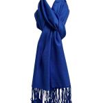Royalblaue Unifarbene Casual Pashmina-Schals aus Seide für Herren 