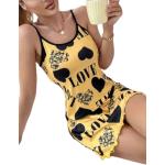 Gelbe Sexy Ärmellose Mini Minikleider & kurze Kleider aus Polyester für Damen Größe 3 XL für Partys für den für den Sommer 