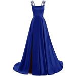 Royalblaue Elegante Maxi Lange Abendkleider aus Satin für Damen Größe XS für Partys 