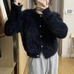 Violette Langärmelige Kaschmir-Pullover aus Wolle für Damen Einheitsgröße für den für den Herbst 