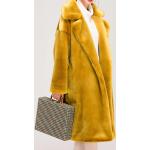 Gelbe Webpelzmäntel aus Pelz Handwäsche für Damen Größe XXL für den für den Winter 