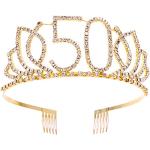 Goldene Elegante Frcolor Damendiademe glänzend aus Kristall mit Strass für Partys 