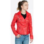Rote Freaky Nation Biker-Lederjacken aus Leder enganliegend für Damen Größe XS für den für den Herbst 