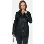 Schwarze Freaky Nation Maxi Übergangsjacken aus Leder für Damen Größe XS für den für den Herbst 