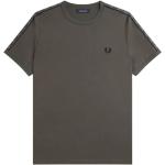 Reduzierte Grüne Fred Perry Laurel T-Shirts aus Baumwolle für Herren Größe L 