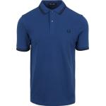 Cobaltblaue Unifarbene Kurzärmelige Fred Perry Kurzarm-Poloshirts für Herren Größe 3 XL 