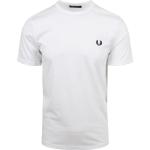 Weiße Kurzärmelige Fred Perry T-Shirts für Herren Größe 3 XL 