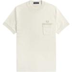 Weiße Fred Perry Shirts mit Tasche aus Jersey für Damen Größe L 