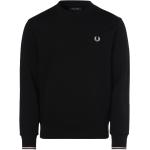 Schwarze Unifarbene Streetwear Fred Perry Rundhals-Ausschnitt Herrensweatshirts Größe XL 