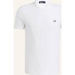 Weiße Fred Perry T-Shirts aus Baumwolle für Herren Übergrößen 