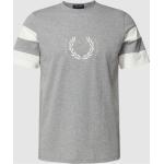 Reduzierte Hellgraue Melierte Fred Perry T-Shirts aus Baumwolle für Herren Größe M für den für den Sommer 