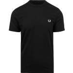 Schwarze Unifarbene Kurzärmelige Fred Perry T-Shirts für Herren Größe XXL 