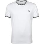 Weiße Unifarbene Kurzärmelige Fred Perry T-Shirts für Herren Größe XXL 