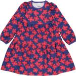 Fuchsiafarbene Blumenmuster Langärmelige Bio Strickkleider aus Jersey für Damen Größe S 
