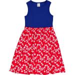Rote Blumenmuster Ärmellose Bio Druckkleider & bedruckte Kinderkleider aus Jersey Größe 122 für den für den Sommer 