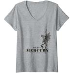 Graue Freddie Mercury T-Shirts für Damen Größe S 