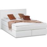 Weiße Moderne Fredriks Betten mit Matratze aus Kunstleder 140x200 