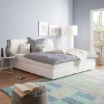 Weiße Moderne Fredriks Betten mit Matratze aus Kunstleder 160x200 