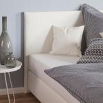 Weiße Moderne Fredriks Betten mit Matratze aus Kunstleder 90x200 
