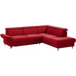 Rote Moderne Sit & More L-förmige Ecksofas mit Schlaffunktion & Funktionsecken aus Stoff Breite 250-300cm, Höhe 50-100cm, Tiefe 200-250cm 