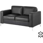 Schwarze Moderne Fredriks Zweisitzer-Sofas aus Leder Breite 150-200cm, Höhe 50-100cm, Tiefe 50-100cm 2 Personen 