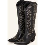 Reduzierte Cremefarbene Free Lance Spitze Cowboy-Boots & Cowboystiefeletten mit Reißverschluss aus Glattleder für Damen Größe 37 