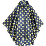 Gelbe Gepunktete Regenponchos & Regencapes mit Reißverschluss aus Polyester für Damen Einheitsgröße für Festivals 