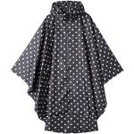 Schwarze Gepunktete Regenponchos & Regencapes mit Reißverschluss aus Polyester für Damen Einheitsgröße für Festivals 