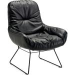 FREIFRAU - Leya Lounge Stuhl - schwarz, Leder,Metall - 70x88x85 cm - Leder Adora Ebony (602)