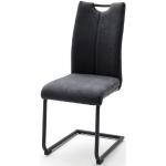 Reduzierte Graue Freischwinger Stühle matt aus Stoff gepolstert Breite 50-100cm, Höhe 0-50cm 2-teilig 