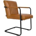 Schwarze Dutchbone Freischwinger Stühle pulverbeschichtet aus Kunstleder Breite 50-100cm, Höhe 50-100cm, Tiefe 50-100cm 