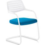 Hellblaue Freischwinger Stühle aus Polyester stapelbar Breite 50-100cm, Höhe 50-100cm, Tiefe 50-100cm 