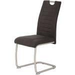 Anthrazitfarbene Gesteppte Moderne 4Home Freischwinger Stühle aus Edelstahl Breite 0-50cm, Höhe 50-100cm, Tiefe 50-100cm 