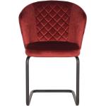 Dunkelrote Gesteppte Moderne Möbel Exclusive Freischwinger Stühle aus Samt mit Armlehne Breite 50-100cm, Höhe 50-100cm, Tiefe 50-100cm 