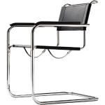 Schwarze Thonet Designer Stühle aus Leder mit Armlehne Breite 50-100cm, Höhe 50-100cm, Tiefe 50-100cm 