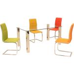 Gelbe Moderne Freischwinger Stühle aus Holz gepolstert Breite 50-100cm, Höhe 0-50cm 