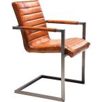 Reduzierte Braune Zeitgenössische KARE DESIGN Freischwinger Stühle aus Büffelleder gepolstert Breite 50-100cm, Höhe 50-100cm 