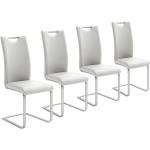 Reduzierte Cremefarbene Freischwinger Stühle aus Kunstleder gepolstert Breite 50-100cm, Höhe 0-50cm 4-teilig 