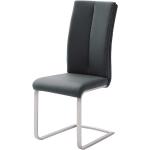 Schwarze Moderne Topdesign Freischwinger Stühle aus Leder Breite 0-50cm, Höhe 100-150cm, Tiefe 50-100cm 4-teilig 