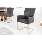 Reduzierte Graue Moderne Riess Ambiente Designer Stühle aus Microfaser mit Armlehne Breite 50-100cm, Höhe 50-100cm, Tiefe 50-100cm 