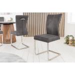 Reduzierte Anthrazitfarbene Riess Ambiente Designer Stühle aus Microfaser gepolstert Breite 0-50cm, Höhe 50-100cm, Tiefe 50-100cm 