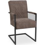 Taupefarbene VITO Möbel Freischwinger Stühle matt aus Stoff mit Armlehne Breite 50-100cm, Höhe 50-100cm, Tiefe 50-100cm 