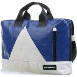 Blaue Vegane Damenlaptoptaschen & Damennotebooktaschen mit Riemchen aus LKW-Plane 